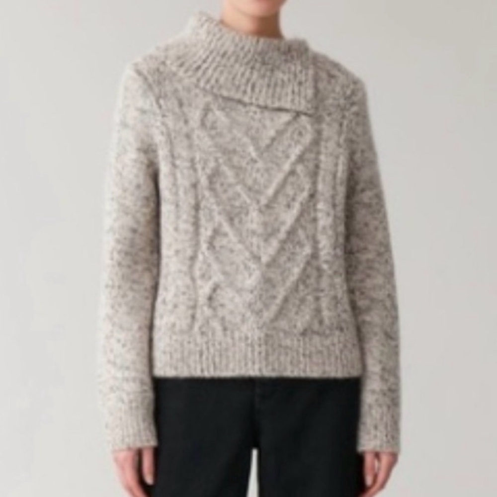 COS Gray Cowl Neck Sweater